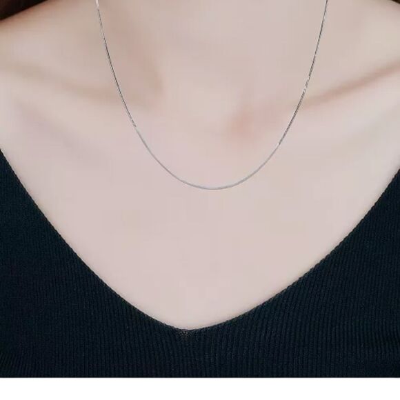 Giani Bernini Sterling Silver Necklace, 16”Square Snake Chain - Picture 2 of 6